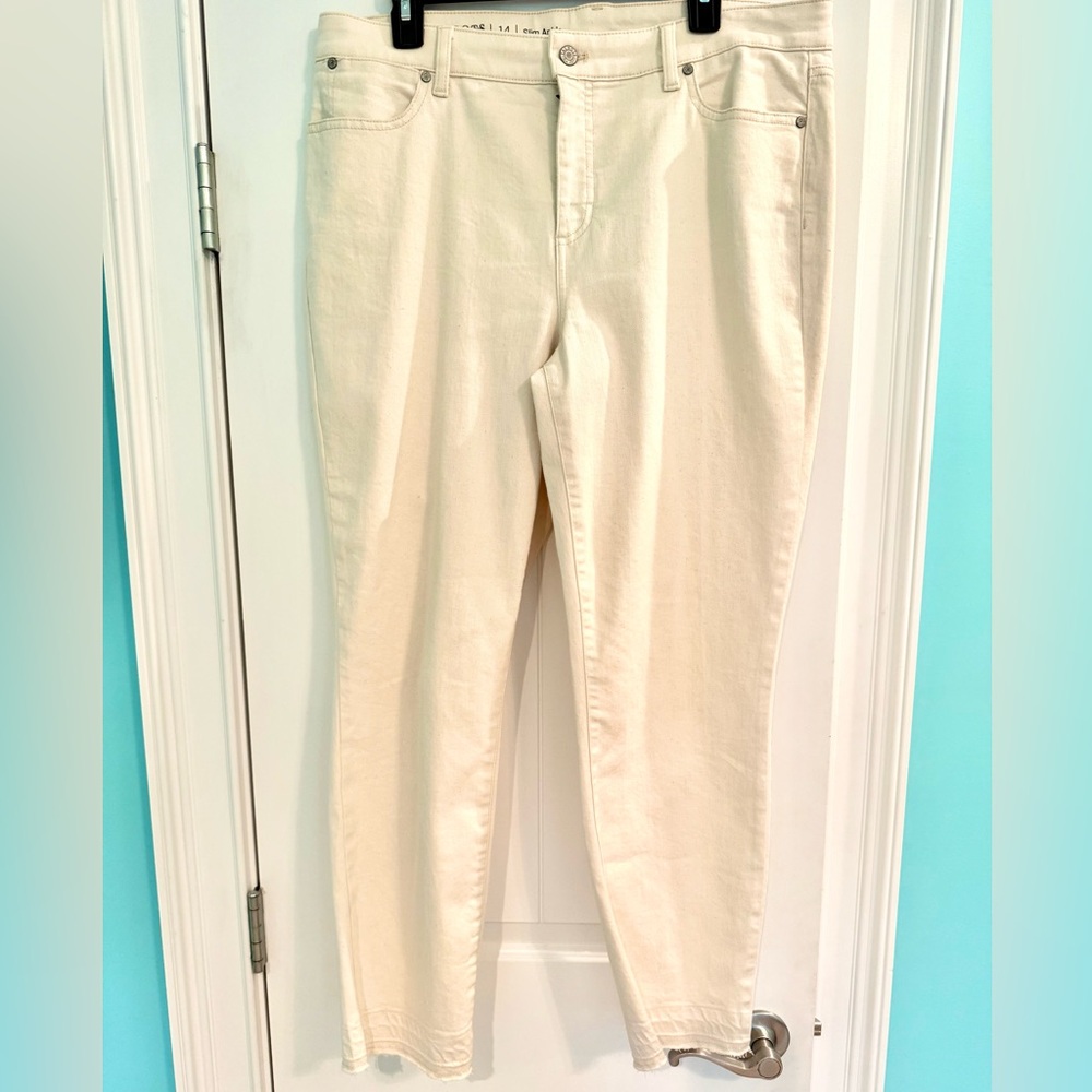 Talbots Flawless Slim Ankle Pants in Cream 14